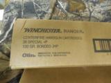 WINCHESTER
38
SPECIAL
+ P,
130
GRAIN,
BONDED
JACKETED
HOLLOW
POINT,
950
F. P. S.
50
ROUND
BOXES - 2 of 18