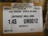 9 - MM
AMMO,
GREAT
LAKES, 115
GRAIN / COPPER
METAL JACKET, REMANUFACTURED, GREAT
PRACTICE
AMMO, - 2 of 17