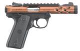 Ruger # 43909,
Mark IV,
Single/Double Action,
22 Long Rifle,
(LR) 4.4"
Barrel,
2-10+1Rd
Mags, Black Polymer Grip Bronze Anodized, Factory - 3 of 11