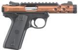 Ruger # 43909,
Mark IV,
Single/Double Action,
22 Long Rifle,
(LR) 4.4"
Barrel,
2-10+1Rd
Mags, Black Polymer Grip Bronze Anodized, Factory - 2 of 11