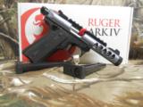 RUGER
MARK
IV, 22/45
LITE
22 L.R
#43918
4.4"
BARREL. BULL,
THREADED
DMD
GRAY
TWO
10
ROUND
MAGS,
ADJUSTABLE
SIGHTS,
- 12 of 22