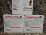 WINCHESTER
45 ACP
230
GRAIN,
200
RD.
BOXES,
FMJ,
BRASS
CASSES,
835
F.P.S.,
ENERGY
356,
NEW
IN
BOX - 6 of 14