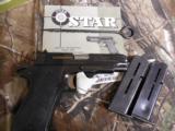 STAR, MODEL
BM,
9-MM,
2 - 8 ROUND
MAGAZINES,
VERY GOOD CONDITION,
WITH
ORIGINAL
BOX,
MANUAL, & CLEANING
ROD.
GOOD
COLLETTOR
&
SHOOTER - 12 of 20