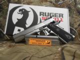 RUGER
1911
SR 10,--
S / S,
10 - MM,
2 - 8 ROUND
MAGAZINES,
5 "
BARREL,
BOMER
STLYE
ADJUSTABLE
SIGHTS,
FACTORY
NEW
IN
BOX - 4 of 25