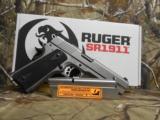 RUGER
1911
SR 10,--
S / S,
10 - MM,
2 - 8 ROUND
MAGAZINES,
5 "
BARREL,
BOMER
STLYE
ADJUSTABLE
SIGHTS,
FACTORY
NEW
IN
BOX - 3 of 25