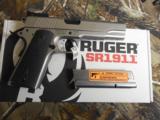 RUGER
1911
SR 10,--
S / S,
10 - MM,
2 - 8 ROUND
MAGAZINES,
5 "
BARREL,
BOMER
STLYE
ADJUSTABLE
SIGHTS,
FACTORY
NEW
IN
BOX - 20 of 25