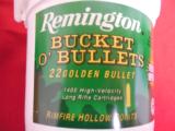 REMINGTON
22 L.R.
AMMO,
1,4OO
ROUND
BUCKET,
1,280 F.P.S. ,
High Velocity,
36 Grain,
Plated Hollow Point,
ALL
FRESH
IN
BUCKET.
NEW,
NEW - 2 of 14