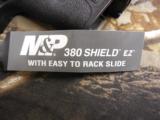S&W M&P SHIELD
M2.0
E-Z
SLIDE,
380
A.C.P.
2 - 8+1
ROUND
NAGAZINES,
Black Armornite Stainless Steel,
3.675"
BARREL,
FACTORY
NEW
IN - 15 of 22