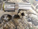 RUGER
REVOLVER
GP100,
S/S, 10-MM,
WILED
CLAPP.
STAINLESS
STEEL, 3" BARREL,
FIBER OPTIC
ADJUSTABLE
SIGHTS
FACTORY
NEW
IN
BOX - 10 of 24