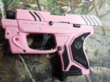 RUGER
LCP II,
WITH
VIRIDIAN
RED
LASER, &
CARRING
POUCH,
380
ACP,
PINK / BLACK
CUSTOM
CERAKOTING,
6+1
ROUND
MAGAZINE,
NEW
IN
BOX. - 9 of 20