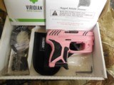 RUGER
LCP II,
WITH
VIRIDIAN
RED
LASER, &
CARRING
POUCH,
380
ACP,
PINK / BLACK
CUSTOM
CERAKOTING,
6+1
ROUND
MAGAZINE,
NEW
IN
BOX. - 2 of 20
