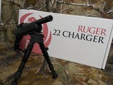 RUGER
CHARGER,
22 L.R.,
#04923,
10"
BARREL,
OPTIC
READY,
COMES
WITH
BI-POD,
15-SHOT MAG,
BLACK POLYMER, THREADED BARREL, NEW IN BOX - 10 of 26