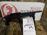 RUGER
CHARGER,
22 L.R.,
#04923,
10"
BARREL,
OPTIC
READY,
COMES
WITH
BI-POD,
15-SHOT MAG,
BLACK POLYMER, THREADED BARREL, NEW IN BOX - 4 of 26