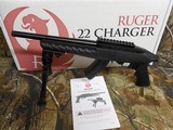 RUGER
CHARGER,
22 L.R.,
#04923,
10"
BARREL,
OPTIC
READY,
COMES
WITH
BI-POD,
15-SHOT MAG,
BLACK POLYMER, THREADED BARREL, NEW IN BOX - 5 of 26