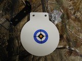 TARGETS
RANGE
READY,
8"
ROUND
STEEL
PLATE
WITH
BRACKET,
3/8"
STEEL
PLATE,
HANGING
STEEL
BRACKET
INCLUDED,
NEW
IN
BOX - 10 of 16