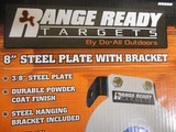 TARGETS
RANGE
READY,
8"
ROUND
STEEL
PLATE
WITH
BRACKET,
3/8"
STEEL
PLATE,
HANGING
STEEL
BRACKET
INCLUDED,
NEW
IN
BOX - 8 of 16