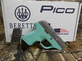 BERETTA PICO . 380 ACP,
FRONT
NIGHT
SIGHT,
INOX / RE BLUE
POLYMER, 2-6+1 RD. MAGS,
XS SIGHTS BIG DOT FRONT NIGHT SIGHT WITH MATCHING REAR SIGHT. - 2 of 21