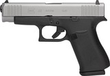 GLOCK
48,
THE JUST OUT GLOCK 48,
9-MM
LUGER FS 10-SHOT BLACK FRAME SILVER SLIDE,
2- MAGAZINES,
4"
BARREL,
FACTORY
NEW
IN
BOX. - 16 of 22