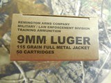 Remington
Ammunition
9-MM, 115 GR,
Full
Metal
Jacket,
1145 FPS,
500
ROUND
CASE,
BRASS
CASING, - 4 of 16