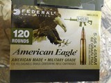 AMERICAN
EAGLE,
5.56 NATO
MILITARY
GRADE,
62
GRAIN
GREEN
TIP
FMJ,
STEEL
CORE,
3020
FPS,
120
ROUND
MINI
CAN. - 4 of 15