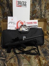 RUGER
CHARGER
TACKDOWN,
22 L.R.,
WITH
RED/GREEN
SCOPE,
15
ROUND
MAGAZINE,
BI-POD,
CARRING
CASE,
FACTORY
NEW
IN
BOX - 1 of 24