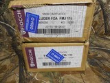 9-MM,
FIOCCHI
BRASS
CASES,
115
GR,
F.M.J.
1,200
F.P.S.,
500
ROUND
CASE,
NEW
IN
BOX - 1 of 13