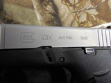 GLOCK
G-43X,
NIGHT
SIGHTS,
2- 10 + 1
ROUND
MAGAZINES,
SILVER
SLIDE,
BLACK
FRAME,
PX435SL701,
FACTORY
NEW
IN
BOX .. - 7 of 20