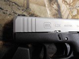 GLOCK
G-43X,
NIGHT
SIGHTS,
2- 10 + 1
ROUND
MAGAZINES,
SILVER
SLIDE,
BLACK
FRAME,
PX435SL701,
FACTORY
NEW
IN
BOX .. - 8 of 20