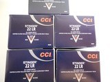 CCI
AMMO
STINGER
.22 L.R. 1,640 F. P. S.
Muzzle
Energy: 191 ft lbs.
32 GR. J.H.P. 50-PACK,
FACTORY
NEW
IN
BOX... - 8 of 14