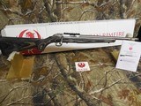 RUGER
AMERICAN
TARGET, # 08368,
22- MAGNUM,
BOLT ACTION,
STAINLESS
STEEL, W / SCOPE,
18"
BARREL,
9+1 ROUND MAGAZINE,
FACTORY
NEW
IN - 7 of 26