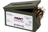 PMC BRONZE, 50 CAL. 660 GRAIN, F.M.G.-BT, 3.080 F.P.S., Muzzle Energy 13688 ft lbs, BRASS CASEING,
100
ROUND
LINKED
IN
AMMO
CAN. - 7 of 13