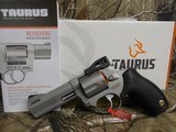 TAURUS TRACKER .44-MAGNUM,
4" BARREL, 5-SHOT,
AS
PORTED BARREL,
STAINLESS
STEEL,
RUBBER
GRIPS,
ADJUSTABLE
SIGHTS,
FACTORY
NEW
IN
BO - 4 of 20