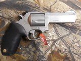 TAURUS TRACKER .44-MAGNUM,
4" BARREL, 5-SHOT,
AS
PORTED BARREL,
STAINLESS
STEEL,
RUBBER
GRIPS,
ADJUSTABLE
SIGHTS,
FACTORY
NEW
IN
BO - 5 of 20