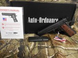AUTO
ORDNANCE, 1911-A1 Gi ARMY, 45 ACP SINGLE
ACTION,
5" BARREL, 7+1 ROUND
MAGAZINE,
Wood
Grip
U.S.
Black
MATTE FINISH, ,
FACTOR NEW IN - 13 of 24