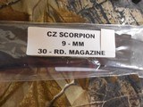 CZ Scorpion
EVO 3 S1, #91352
Pistol
Semi -Automatic
9-MM
Luger
7.7"
BARREL, 20+1 RD. MAGAZINE Polymer, BLACK OR
Flat Dark Earth, NEW - 15 of 23