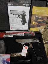 Walther Arms
#5030320,
PPK/S, 22 Long Rifle (LR) Single / Double 3.3" Barrel, 10+1 RD. Magazine,
Black Polymer Grip Nickel,
FACTORY - 1 of 17