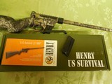Henry H002C U.S. Survival AR-7 Semi-Automatic 22 LR 16.5" TWO
8+1 Fixed Stock Steel Receiver with overall TrueTimber Kanati Finish,
NEW IN BOX - 14 of 24