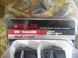 RUGER
MAGAZINE
2-PACK,
SR9 / SR9C & 9E,
9-MM LUGER
2-17-ROUNDS BLUED STEEL
MAGAZINES,
( 2-PACK ),
FACTORY
NEW
IN
BOX.. - 4 of 13