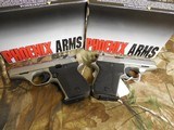 PHOENIX 25 - ACP.,MODELHP25-A, 10 + 1ROUNDMAGAXINE,3"BARREL, THUMBSAFETY, NICKEL /BLACKFACTORYNEWINBOXMADEINTHEU. - 2 of 15