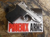 PHOENIX
22 - L.R.,
MODEL
HP22-A,
10 + 1
ROUND
MAGAXINE,
3"
BARREL, THUMB
SAFETY,
NICKEL/BLK
FACTORY
NEW
IN
BOX
MADE
IN
THE
U. - 13 of 26