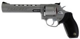 TAURUS 992,
REVOLVER,
22 L.R./22 MAGNUM COMBO, 9-ROUNDS, 6.5"
BARREL, STAINLESS
STEEL,Fixed front/Adjustable rear sight, Rubber Grips. - 2 of 10