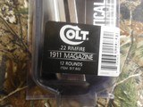 COLT
1911
GOLD
CUP
22- L.R.
12
ROUND
MAGAZINE,
STAINLESS
STEEL,
FACTORY
NEW
IN
BOX. - 3 of 16
