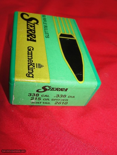 338 cal. SIERRA and BARNS X bullets