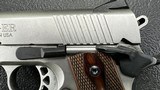 Ruger SR1911 Commander, STAINLESS, 45 ACP, two-tone with blued controls, beautiful wood grips, with 3 magazines (2 extended capacity). PRICED TO SELL! - 10 of 14