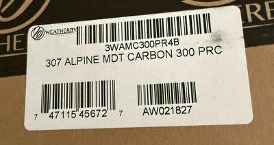 Weatherby 307 Alpine MDT Carbon 300 PRC & Trijicon Tenmile MRAD Red LED Center Dot 4-24x50 30mm RTH & RTS - Image 15 of 15