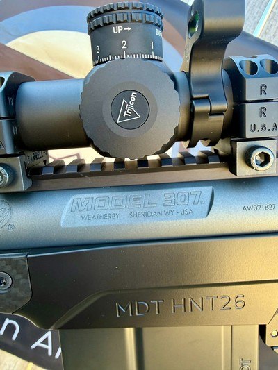 Weatherby 307 Alpine MDT Carbon 300 PRC & Trijicon Tenmile MRAD Red LED Center Dot 4-24x50 30mm RTH & RTS - Image 10 of 15