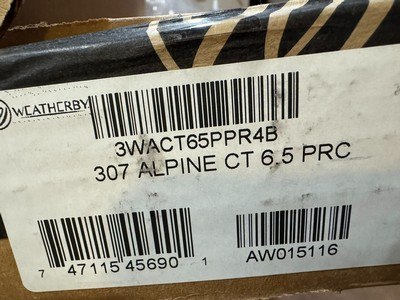 Weatherby 307 Alpine CT Carbon 6.5 PRC & Trijicon Tenmile MRAD Red LED Center Dot 4-24x50 30mm RTH & RTS - Image 13 of 14