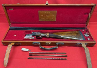 Very Fine Master Engraved Gian Marco Sabatti ABBIATICO & SALVINELLI VENUS .410 GAUGE SIDELOCK EJECTOR CASE COLOR