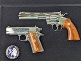 Superb 1986 Ltd. Edition Deluxe
Pair Colt Double Diamond Set Python/Officers Model Anniversary Pistols - 6 of 20