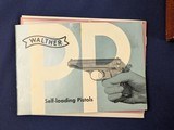 Near NIB Early Post WWII Walther PPK 9MM Auto Pistol - 2 of 11